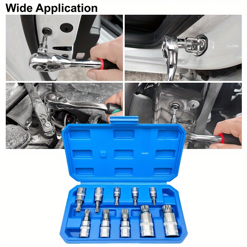 10PC XZN Triple Square 12 Point Spline Bit Socket Set 4MM 18MM With Enhanced Storage Case, 12 Point Multi Spline, No Assembly Required - Image 7