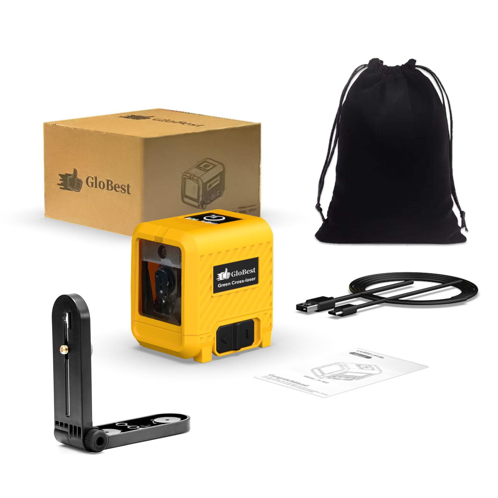 Laser Level, Rechargeable Lithium Battery Level Tool, Self-Leveling Green Cross Line Laser For Picture Hanging, Tiling, Home Renovation, Includes Folding Magnetic L-Bracket & Carry Pouch - Image 8