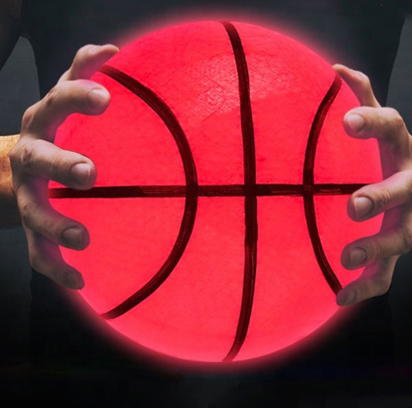 LED Basketball Light Up Bright Streetball Classic Size 7 Luminous Basketball Glowing for Birthday Gift